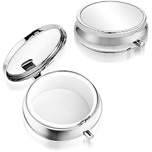 Sibba Portable Medicine Pill Case, Travel Multi-Functional Moisture Proof Pill Box for Purse & Pocket, Cute Metal Medicine Pill Organizer Box for Vitamins, Fish Oil & Supplements1 Compartment
