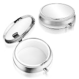 Sibba Métal Petit Pilulier Rond Portable Multifonctionnel Voyage Pilulier Boîte...