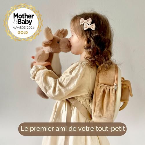 Moonkie Hug & Go Sac a Dos Enfant, Cartable Maternelle Renne avec Jouet Amovible, pour Filles & Garçon 1 2 3 Ans, Petit Sac a Dos Bebe en Peluche Douce, Cadeau Personnalisé pour Crèche & Ecole – vue 2