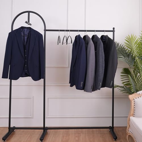 Cocomaya Kleiderbügel aus Metall 42 cm (10er Set) Schwarz - Gummibeschichtet Anti-Rutsch, verformungsfrei für Hemden, Blazer, Pullover, T-Shirts inkl. Hosenbügel