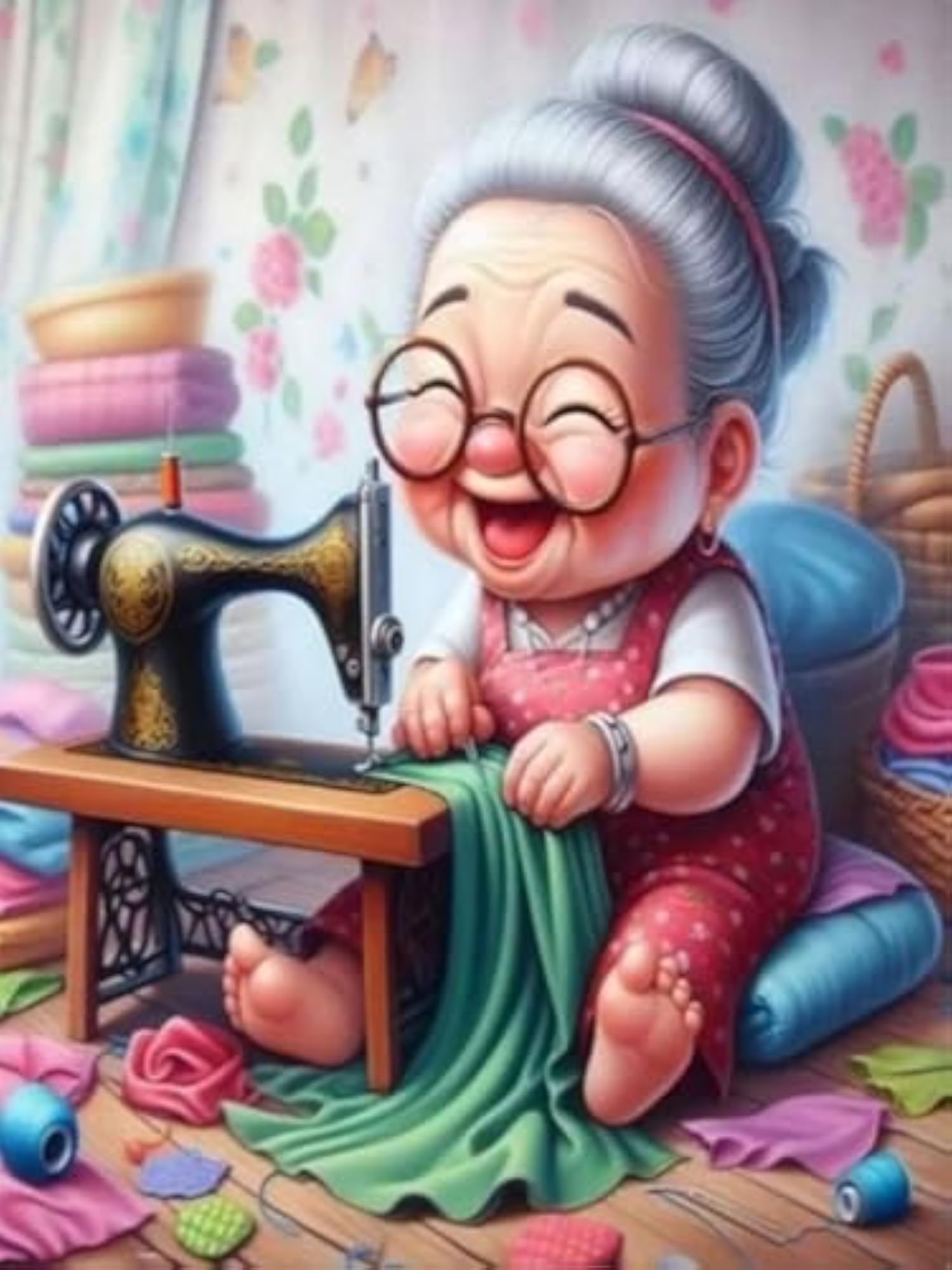 Diamond Painting Kit for Beginners, Cartoon Grandma