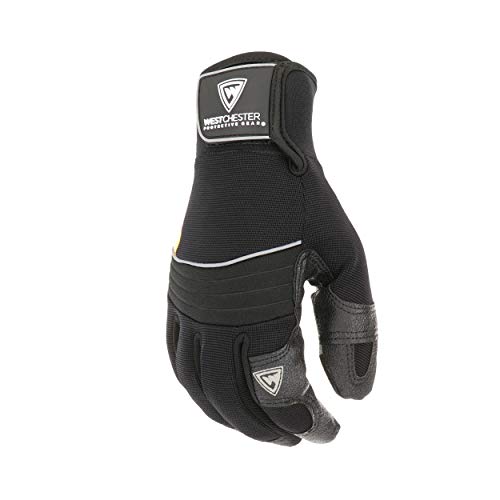 West Chester 96650 Yeti Waterproof Winter Gloves [Black] – 10.25 In. Length, 4.5 In. Width With Pu Patch, Pvc Grip. Synthetic Leather Safety Gloves #TOP3