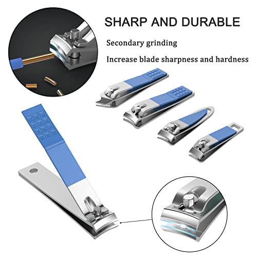 Tseoa Manicure Set Personal Care, Nail Clipper Kit, Professional Nail Clipper Pedicure Set, Nail Tools With Luxurious Travel Case, Gifts For Men Women Family Friend, 31 Pieces (Blue) #TOP3