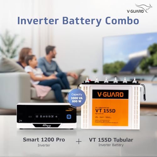 V-Guard Smart Inverter & Battery Combo (1200 Digital Sine Inverter With Tall Tubular 150Ah Battery) For Home, Office & Shops view 2