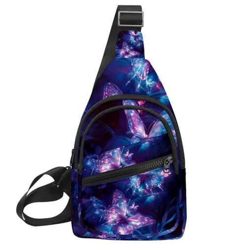 Mochila cruzada para correr y senderismo con estampado de mariposas en talla única