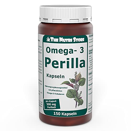 Perillaöl Omega 3 500 mg pro Kapsel - 150 Stk. - Nahrungsergänzungsmittel mit pflanzlichen Omega-3-Fettsäuren