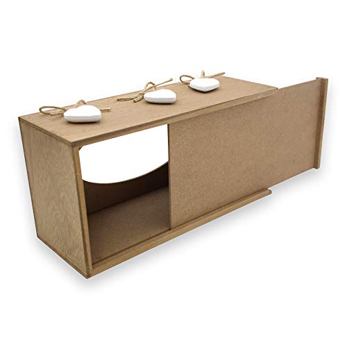 Image of Sterling Vintage Tissue Paper Holder Box Storage Cover Case Facial Napkin Holder with Lock Mechanism - Rectangular MDF Wood Finish with 2 Bottle Room Freshener (Tissue Box No -13)