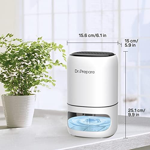 Dr.Prepare 1000ml Dehumidifiers for Home, 2-in-1 Dehumidifier and Air Purifier with Filter, Auto Off & Timer, Ultra Quiet, Low Energy Portable Small Electric Dehumidifier for Bedroom Bathroom Wardrobe
