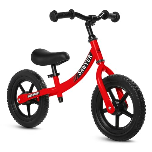 Sawyer Bikes - Bicicleta Sin Pedales Ultraligera - Niños 2, 3, 4 y 5 Años (Rojo)