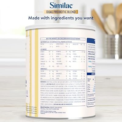 Similac Dual Prebiotic Blend, Baby Formula with Iron, Milk-Based Powder, 0-12 Months, 30.8-oz Can (Pack of 4)