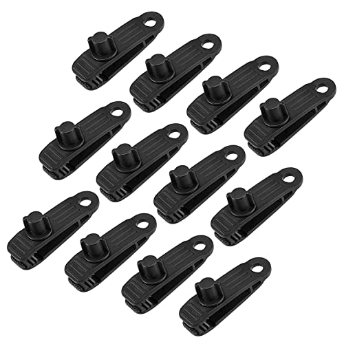 Easnea 12pcs Tarp Clips Awning Clamp Set Tent Clip Locking Clamps Tent Tighten Lock Grip Tent Accessories for Awnings, Outdoor Camping, Caravan Canopies, Car Covers, Swimming Pool Covers
