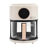 Glass Air Fryer 4.44Qt, 1200W Digital Touchscreen Airfryer with 8 Presets