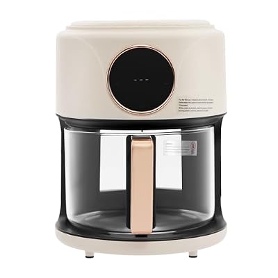 Glass Air Fryer 4.44Qt, 1200W Digital Touchscreen Airfryer with 8 Presets