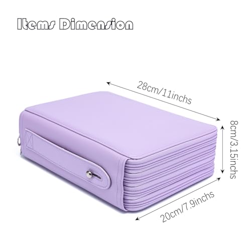 Image of YOUNGCOL 200 Slots Colored Pencil Case Color Pencil Organizer Storage Large Capacity Pencil Holder (Purple, 200 Slots)