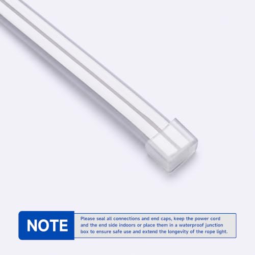 Image of Yescom 20-Pack Clear Silicone Neon Rope Light End Caps for BiLume 2700K