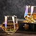 CUKBLESS Stemless Wine Glass Set Of 4(10 Oz),Iridescent Glassware,Modern Rainbow Wine Glass For Serving White Wine, Red Wine, Cocktail, Whiskey, Bourbon, Cool Water