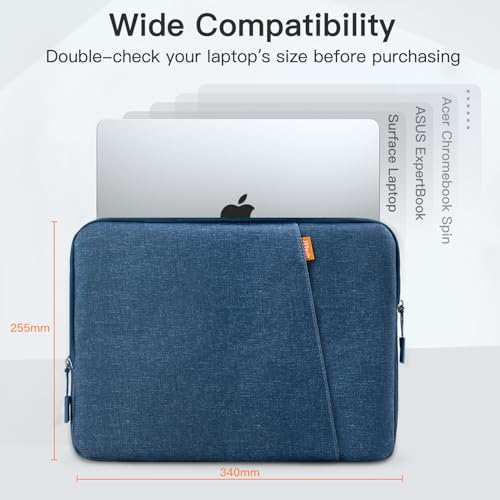 Image of JETech Laptop Sleeve for 13-14Inch MacBook Neo (A18 Pro), MacBook Air /Pro (M1-M5) 2020-2026, 13-13.6 Inch Notebook, Waterproof Shock Resistant Bag Case with Accessory Pocket (Navy)
