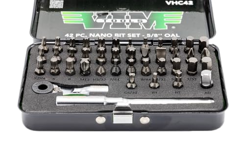 VIM TOOLS: 42 PC 1/4 Half Cut Bit Set (inludes Bit Ratchet)