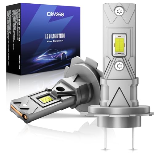 KOYOSO LED H7 100W 22000LM Bombilla H7 LED 6500K, 1:1 Tamaño de Halógena Mini Bombillas LEDS, Plug-N-Play, Paquete de 2
