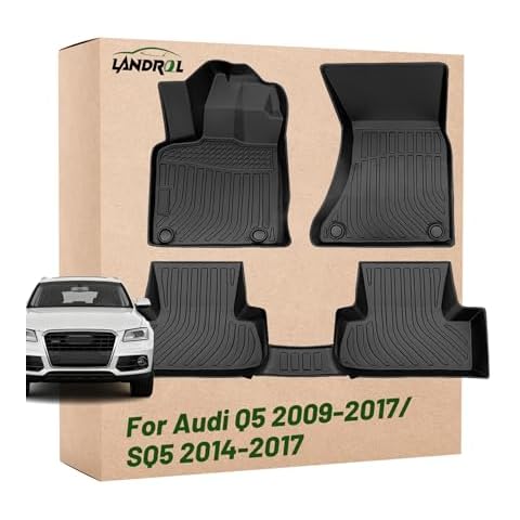 Landrol Car Floor Mats Replacement for Audi Q5 2009-2017/ SQ5 2014-2017 Models All Weather Black Carpets Custom Fit Heavy Duty Liners Odorless Interior Accessories, Black Cover