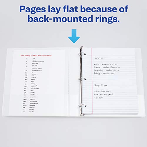 Avery Economy View 3 Ring Binders, 1" Round Rings, 12 White Binders (05711) - Thumbnail 7