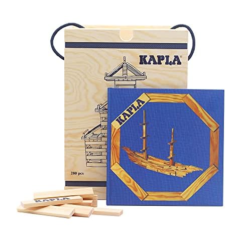 Kapla Wooden Construction Kit 280 Stones in Wooden Box with Art Book Cover