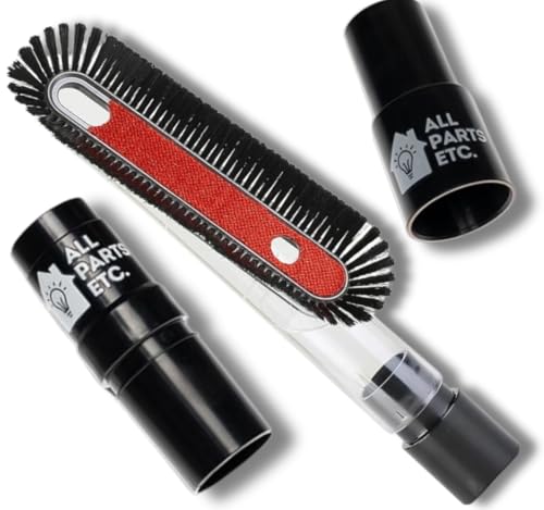 ALL PARTS ETC. Vacuum Dusting Brush Attachment, 1.25" Ceiling Fan Furniture Tool Adapters for 1 3/8" & 1.5" – Compatible with Shop Vac, Bissell, Eureka, Kirby, Shark, & Rainbow.