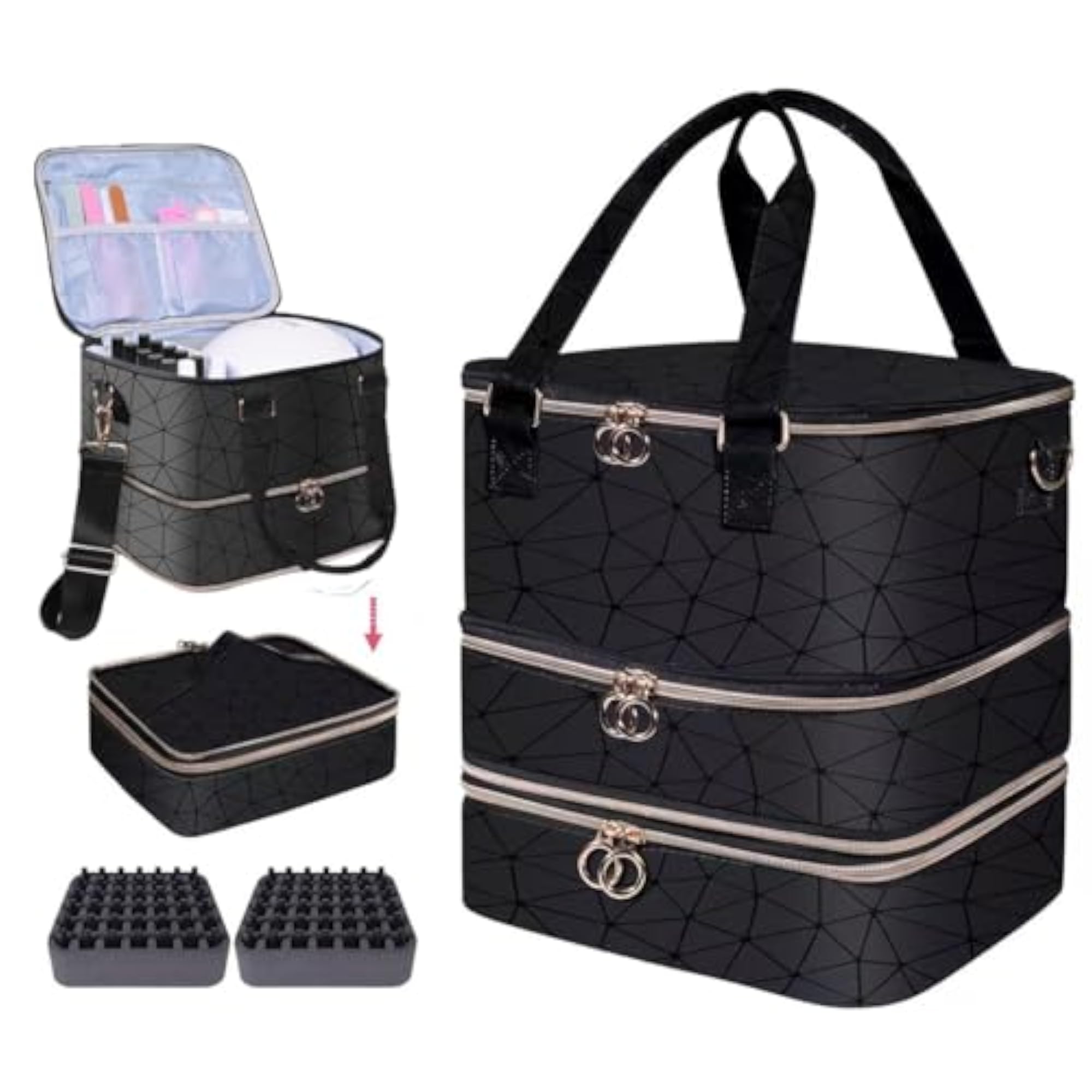 Nail Polish Organizer Bag, Black, X Large