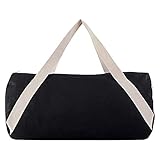 American Apparel Unisex Cotton Canvas Gym Bag, Black/Natural, One Size
