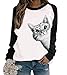 Produktbild shownicer Damen Sweatshirt 3D Katze Drucken T-Shirt Langarm Winter Top Bequeme Langarmshirt Freizeit Bluse Herbst Shirts Hemd Rundhals Streetwear Basic Tops A Schwarz S