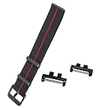 [RichieStrep] Correa de reloj de una pieza de nailon de 20 mm, estilo militar, paracaídas, correa elástica a rayas premium para Casio GShock GMW-B5000, metal cuadrado, sin piedras preciosas