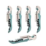 4 Packs Professional Waiter Corkscrew Wine Openers Set,Upgraded With Heavy Duty Stainless Steel Hinges Wine Key for Restaurant Waiters, Sommelier, Bartenders (Blue)