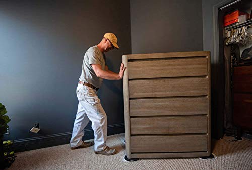 EZ Moves Furniture Slides for Carpet, Large (9” x 6”) - Easily Move Sofas, Loveseats, Cabinets, Bookcases, and More (4 Slides per Set)