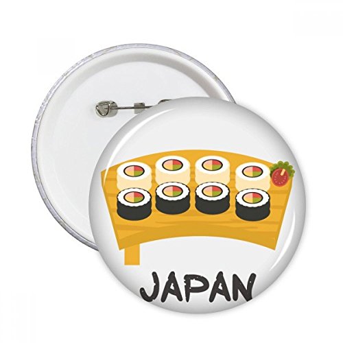 Ensemble sushi japonais de 5 badges ronds à offrir en cadeau original pour passionné