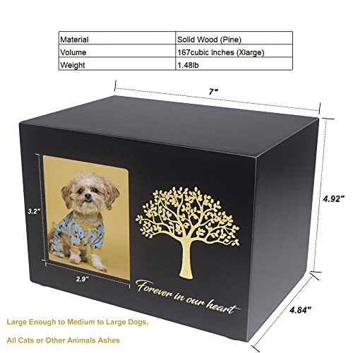 Amvnotia Pet Memorial Urns For Dogs Or Cats Ashes, Xlarge Wooden Pet Cremation Urns With Personalized Photo Frame Pet Memorial Keepsake Box, Loss Pet Memorial Remembrance Gift, Waterproof Face #TOP3