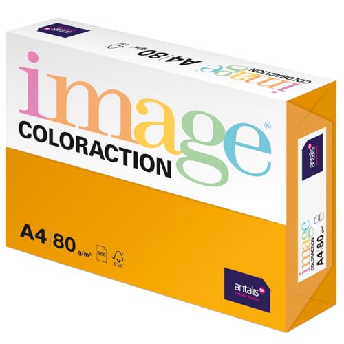 Image Coloraction Venezia - farbiges Kopierpapier - DIN A4, 210 x 297 mm, 80 g/m² - buntes, holzfreies Druckerpapier für Kopierer - 500 Blatt - Altgold