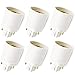 Bonlux 6-pack Gx24q to E26/E27 Socket Adapter, Gx24 Short 4 Pin to Medium Edison Lamp Base Converter - Rewire/Remove/Bypass the Ballast is Required