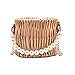 Generic Straw Shoulder Bag Damen Pearl Tote Rattan Weidenkorb Handtasche (Rund)