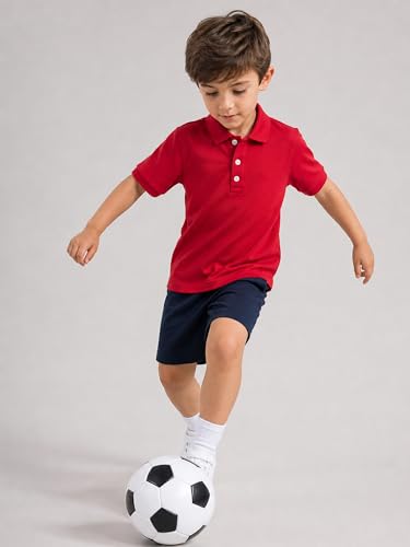 Image of Galaxy by Harvic Polo Shirt for Boys - 5 Pack School Uniform for Boys, Tagless Cotton Blend - Soft Comfortable Everyday Wear