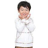 [HEAZEL] ヘーゼル キッズ ラッシュガード パーカー フード UVカット ジップ 長袖 水着 男の子 女の子 UPF50+ ホワイトレインボー 90サイズ