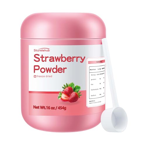 Sturelehub Organic Freeze Dried Strawberry Powder 16oz, Fresh Taste Baking