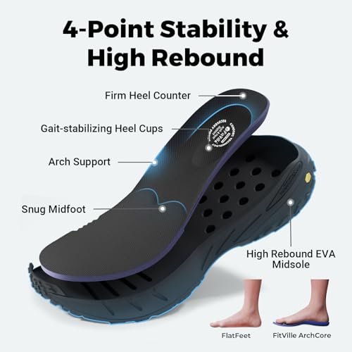 FitVille Extra Wide Sneakers for Men Slip-on Shoes for Men Soft Comfortable Mens Wide Running Shoe Slip Resistant Hiking Walking Shoes with Arch Support & Wide Toe Box - Lugmax V5 Black by FitVille - Used condition - Image 5