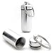 Produktbild Ganzoo Pillendose, Mini-Kapsel, 2 Stück, Pillenbox, wasserdicht für Kleinteile, Aufbewahrungsbox, Schlüsselanhänger mit Schraubverschluss (Gummidichtung), Höhe: 45mm, Aluminium, Farbe: Silber