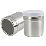 Tuwonwa 2 PCS Kakaostreuer für Cappuccino, Puderzuckerstreuer, Mehlstreuer mit Deckel, Puderzuckerstreuer & Mehlstreuer mit Deckel, Kakao Streuer fein, Mini Salzstreuer für Kaffee, Salz und Zucker