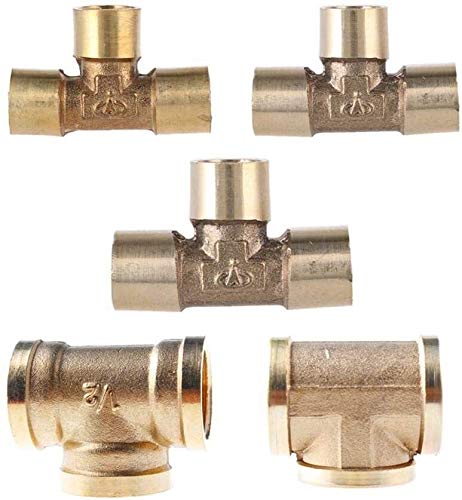 Raccordi filettati Connettore rapido 3 vie Tee T Tipo 1/8" 1/4" 3/8" 1/2" 3/4" BSP Filettatura femmina Raccordo adattatore per tubi in ottone Connettore accoppiatore per aria Acqua Combustibile Gas C