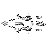 Kalair GFX Graphics Kit for Yamaha WR250R WR250X (2008-2021) Rebel Series White 16 Mil - On/Off The Road - Dirt Pit Bike Motorcycle Sticker, Dirtbike Racing Decal Motocross Accessories no-Plastics