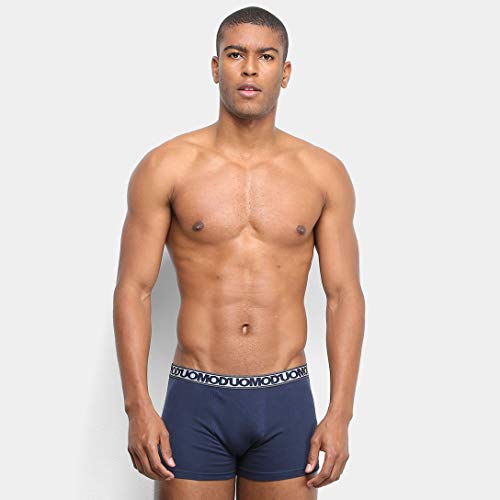 Kit de 2 Cuecas Boxer, Duomo, Masculino, Branco/Marinho, GG