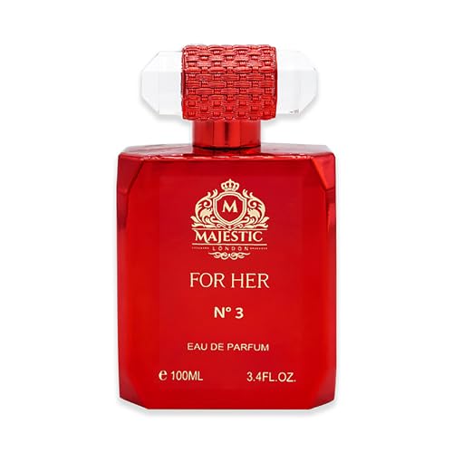 Fine Perfumery Majestic For Her No3 - Womens Fragrance - Woody Amber Warm Spicy Perfume for Women - Notes of Bergamot and Saffron - 3.4 oz EDP Spray