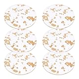 TIDTALEO 6 Pièces de Tasses Élégantes en Acrylique Or Feuille Dorée, Antidérapantes et Stables, pour Accessoires de Bureau Cuisine Modernes
