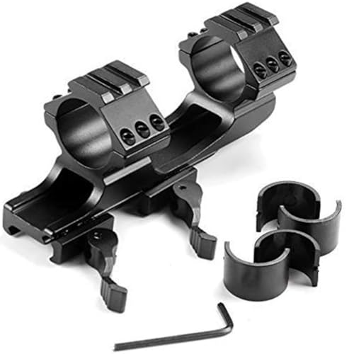KEENZO Low Profile 1''25mm/30mm One-Piece Scope Ring Mount QD Quick Release Dual Ring Bracket Mount Rail See Through Style for 20mm Weaver Picatinny Rail